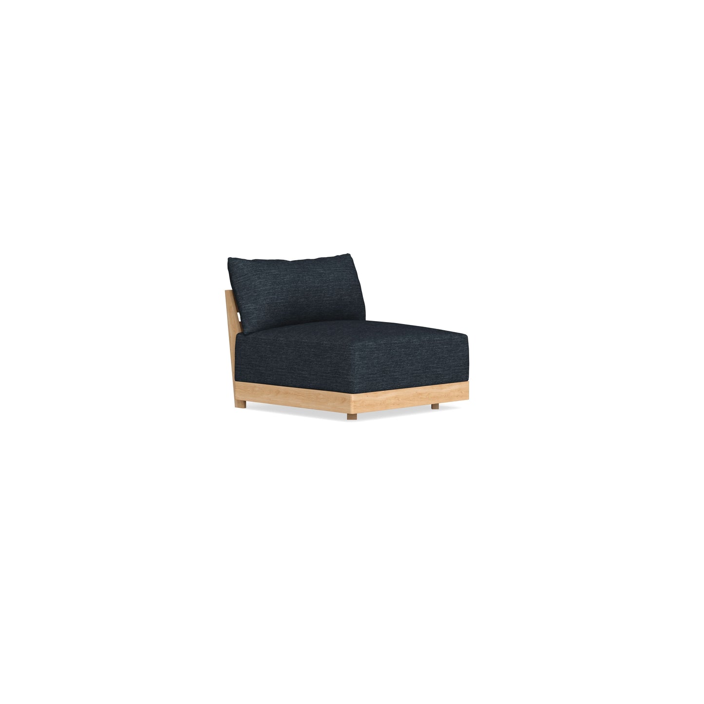Modular Bondi Latte Armless Chair in Baltic Blue | Memory Foam Blend