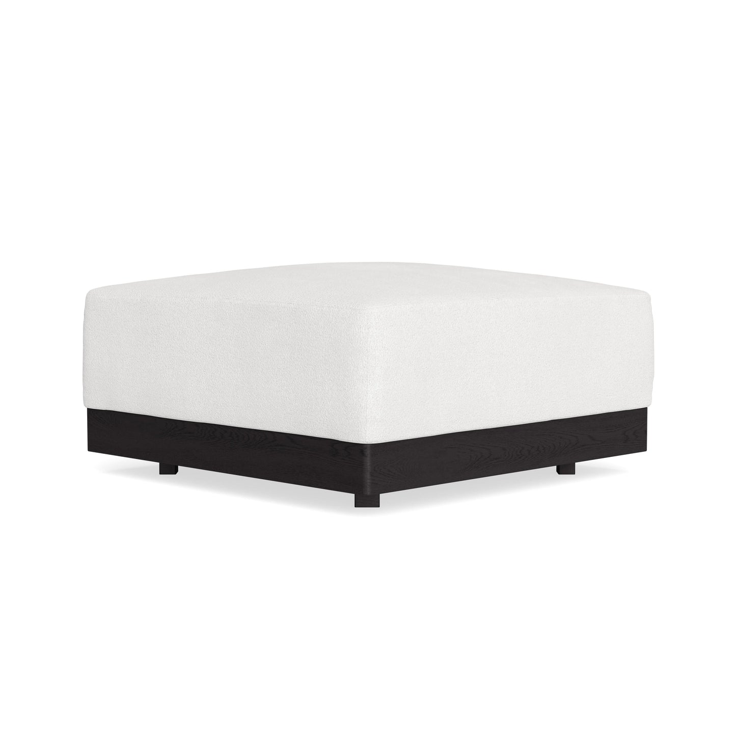 Modular Bondi Black Ottoman in Snow | Classic Blend
