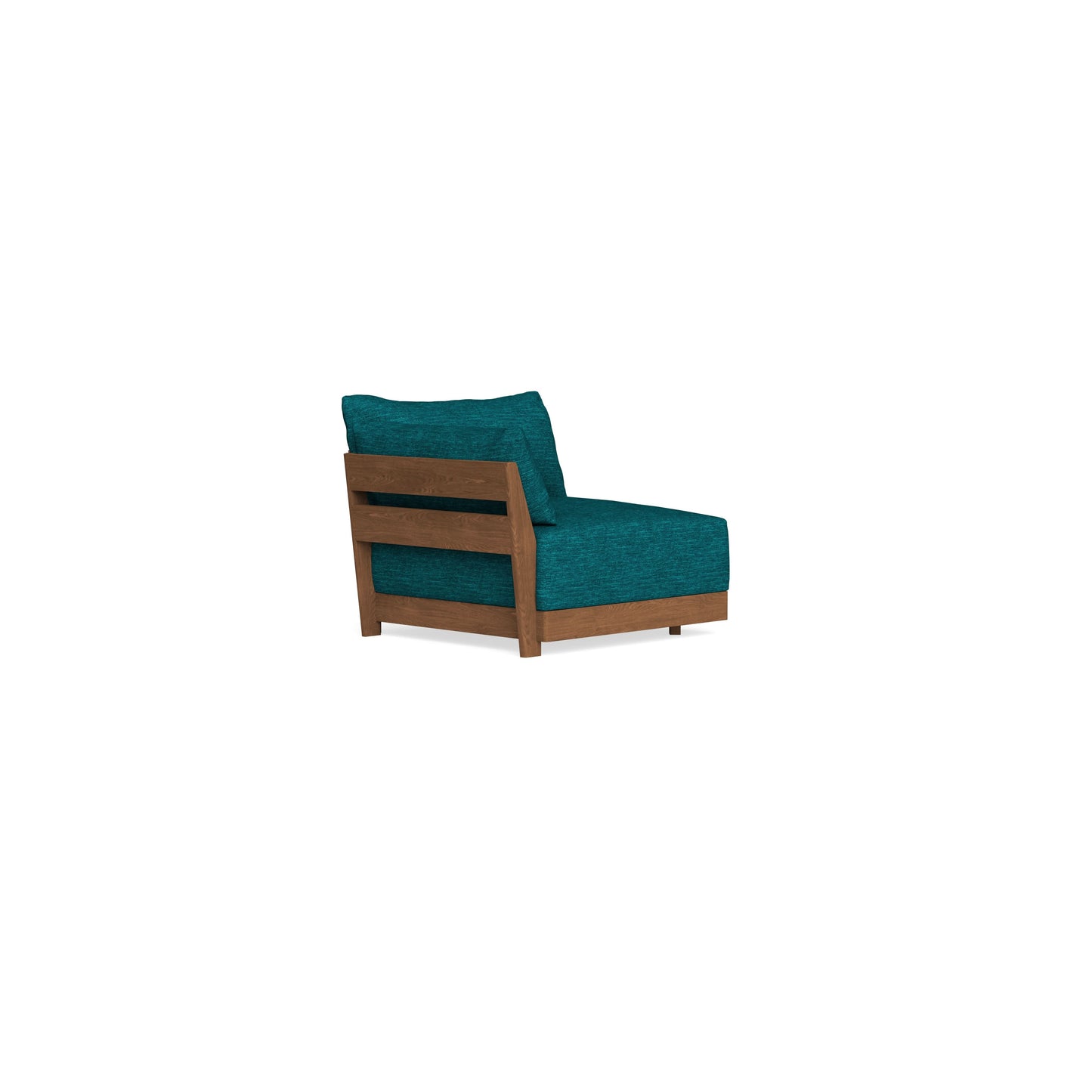 Modular Bondi Espresso End Chair in Marine Teal | Memory Foam Blend