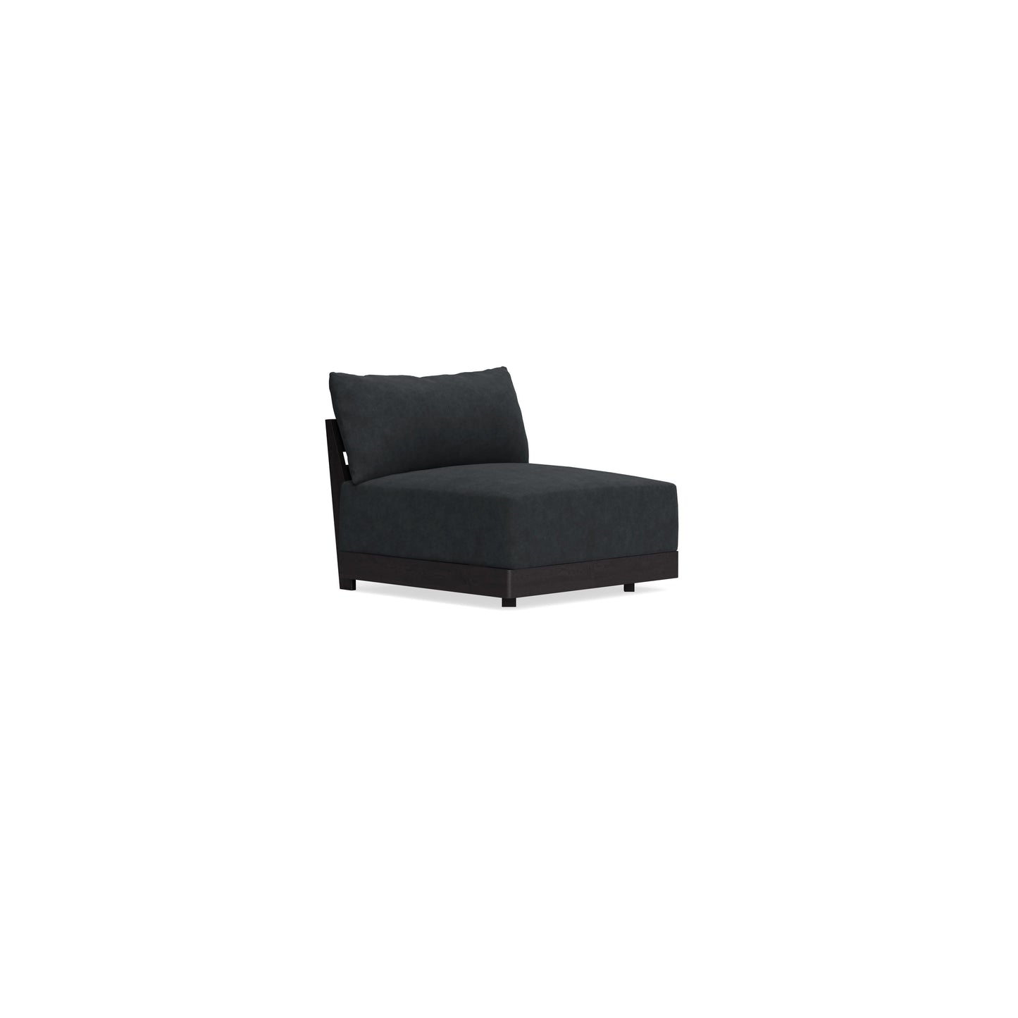 Modular Bondi Black Armless Chair in Coal | Memory Foam Blend