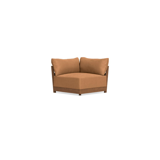 Modular Bondi Espresso Corner Chair in Cheddar | Memory Foam Blend