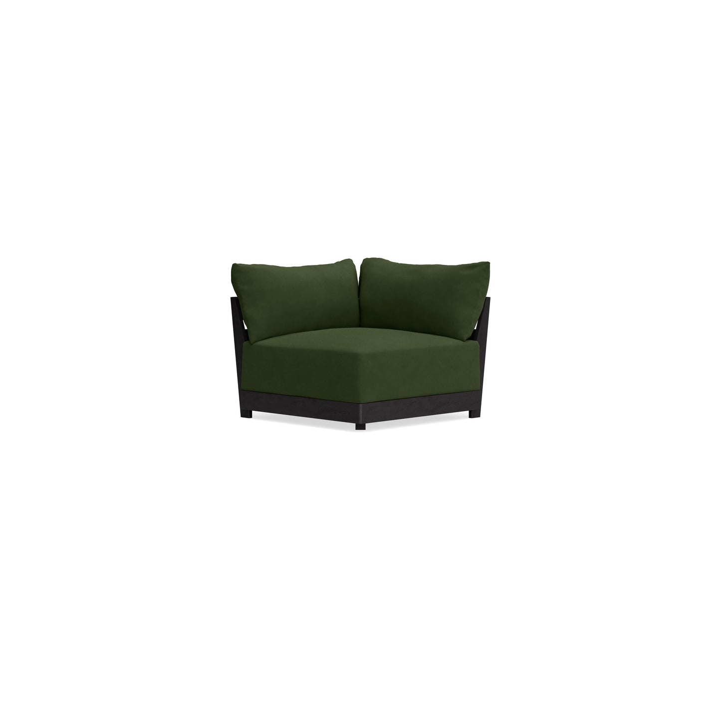 Modular Bondi Black Corner Chair in Tuscan Green | Memory Foam Blend