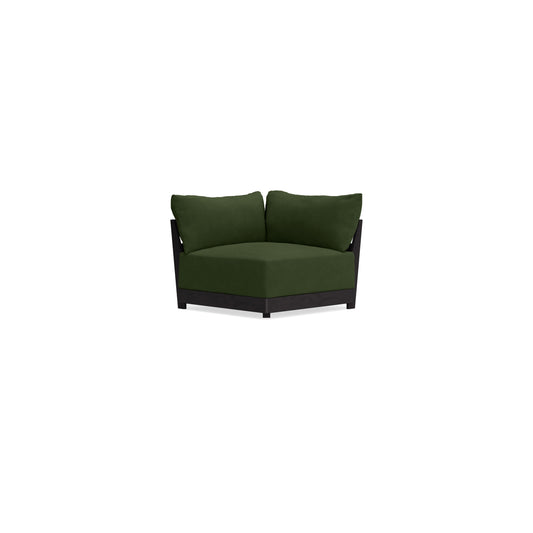 Modular Bondi Black Corner Chair in Tuscan Green | Memory Foam Blend