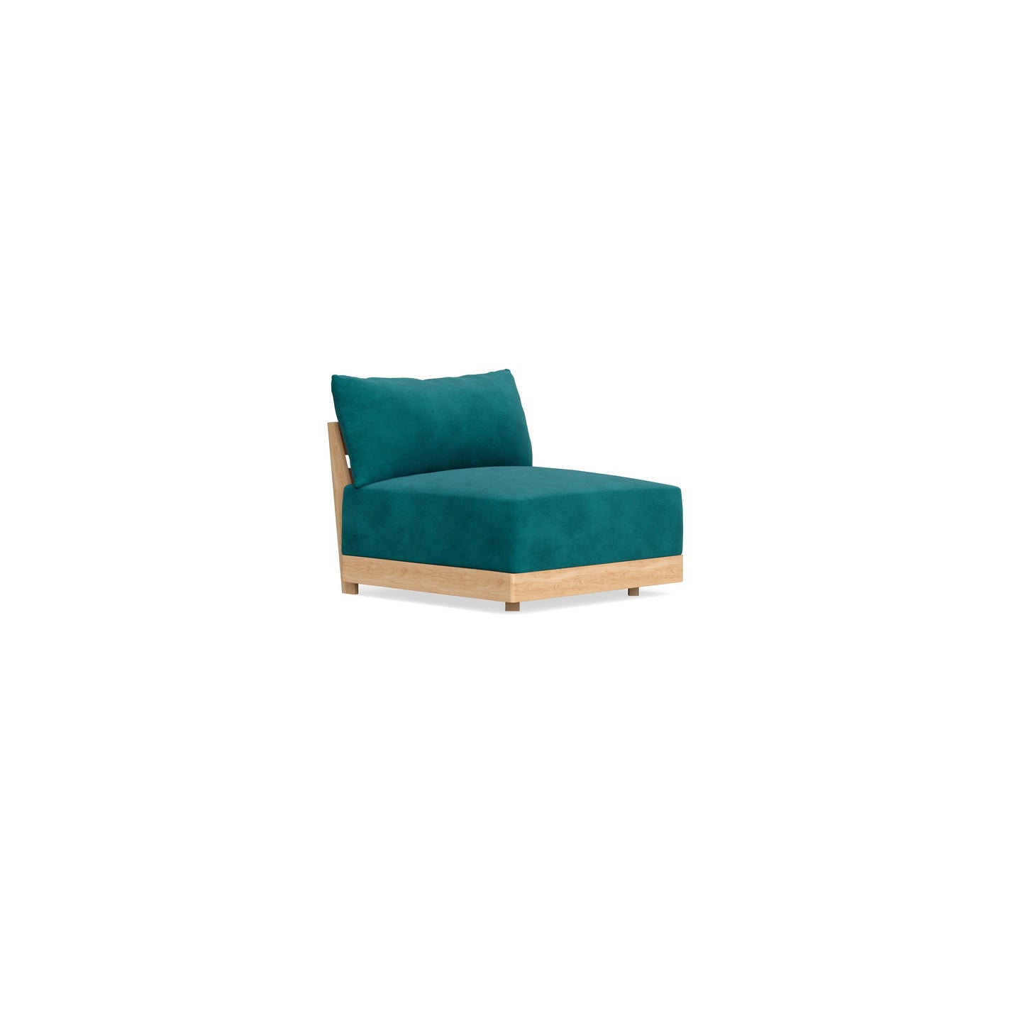 Modular Bondi Latte Armless Chair in Peacock | Memory Foam Blend