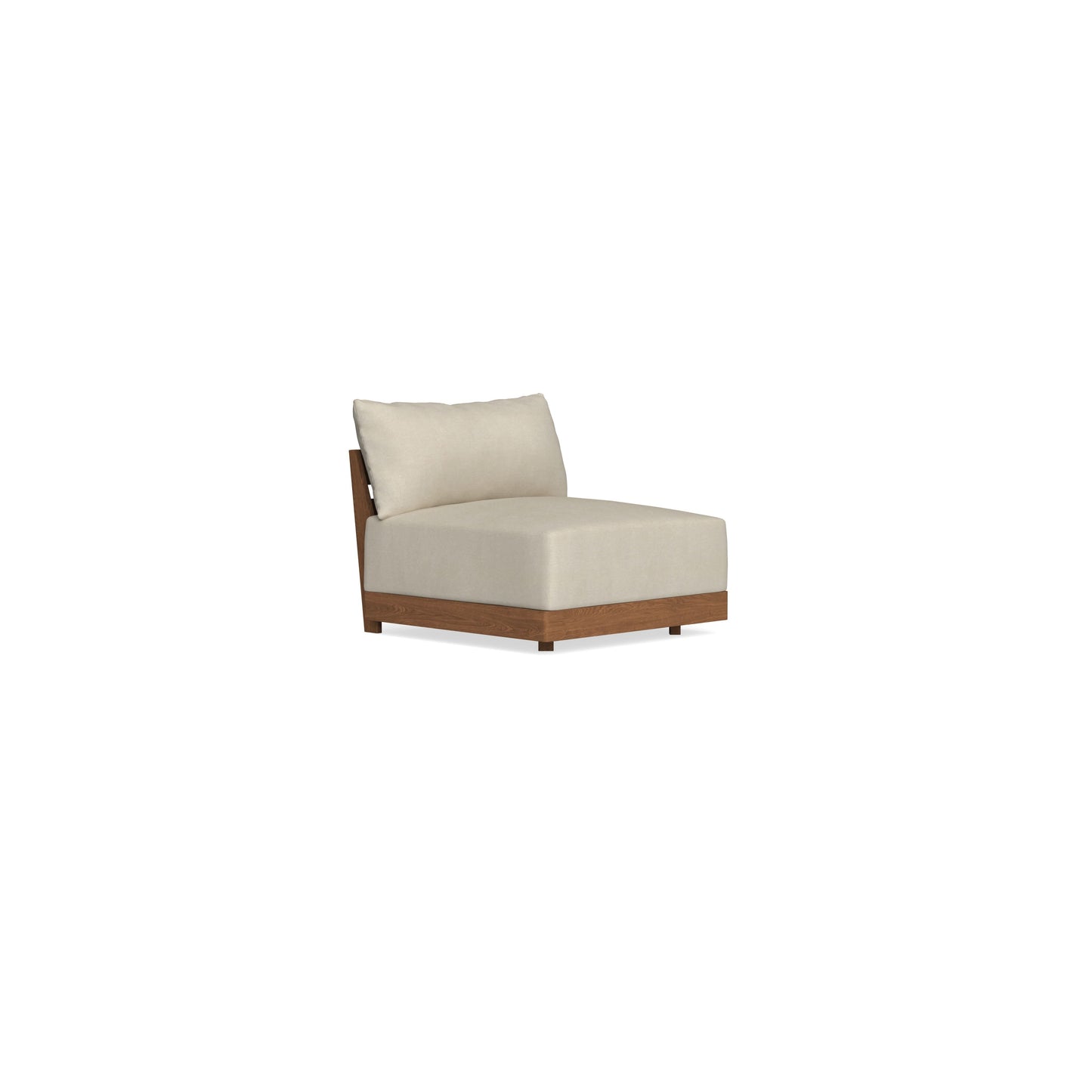 Modular Bondi Espresso Armless Chair in Almond | Memory Foam Blend