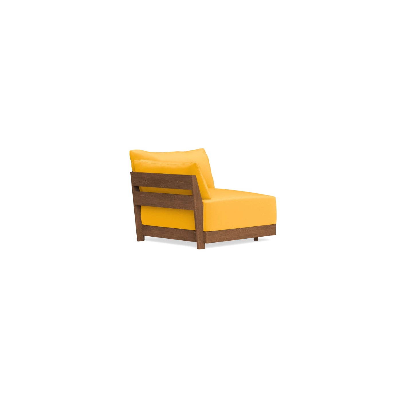 Modular Bondi Espresso End Chair in Marigold | Memory Foam Blend