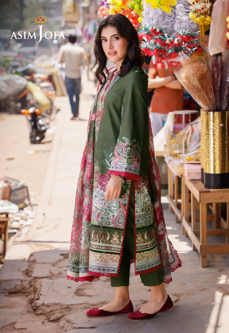 AJPL-08 PRINTED ARABIC LAWN 3 PCS