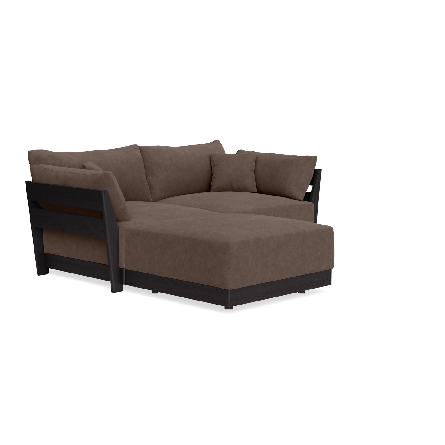 Modular Bondi Black 2-Seater Sectional in Chocolate | Memory Foam Blend