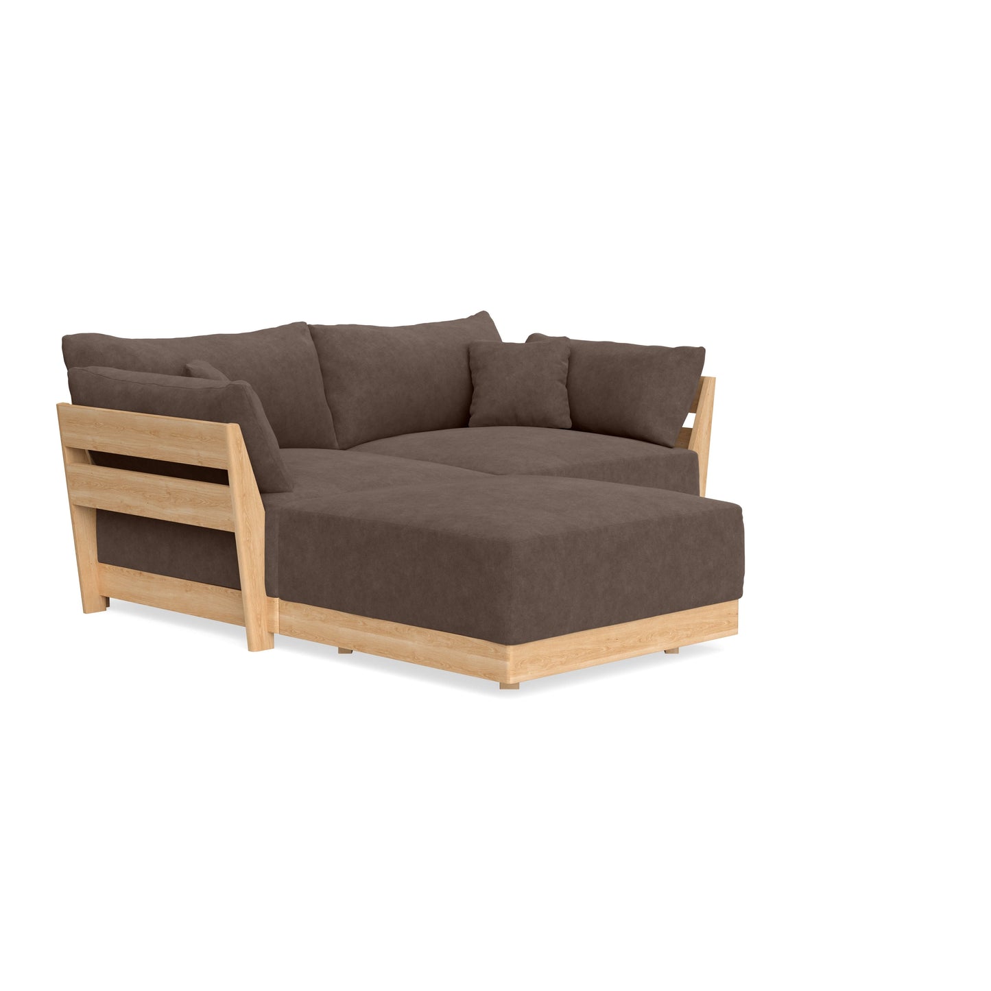 Modular Bondi Latte 2-Seater Sectional in Chocolate | Memory Foam Blend