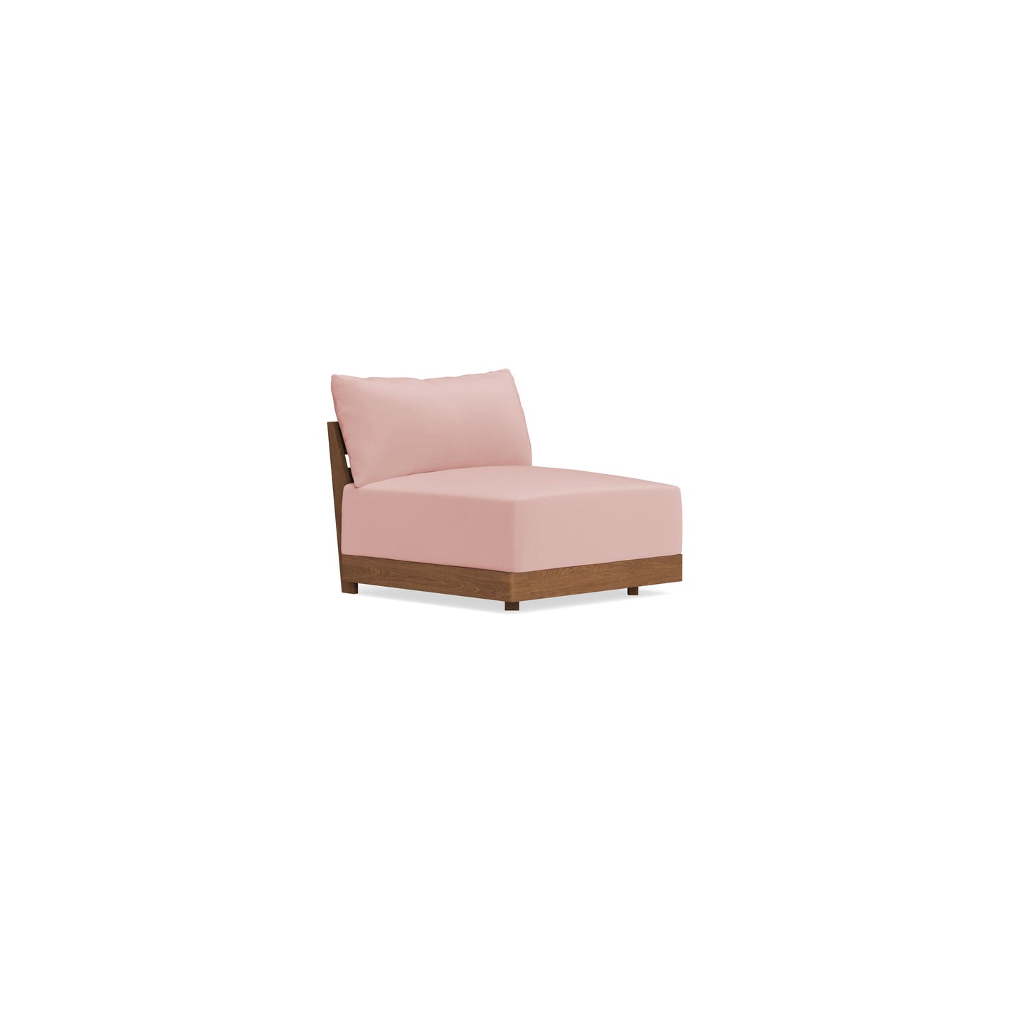 Modular Bondi Espresso Armless Chair in Powder Pink | Memory Foam Blend