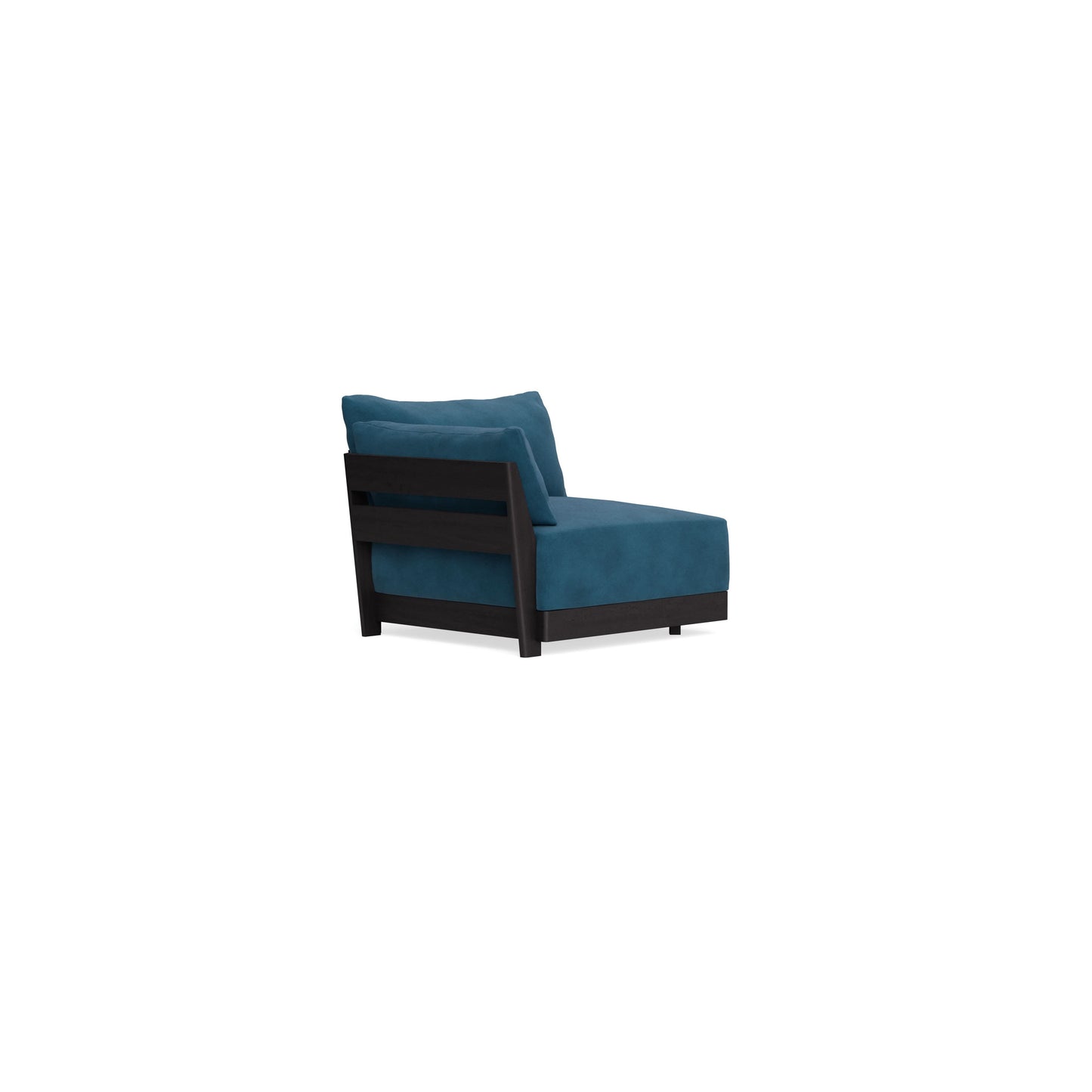 Modular Bondi Black End Chair in Commodore Blue | Memory Foam Blend