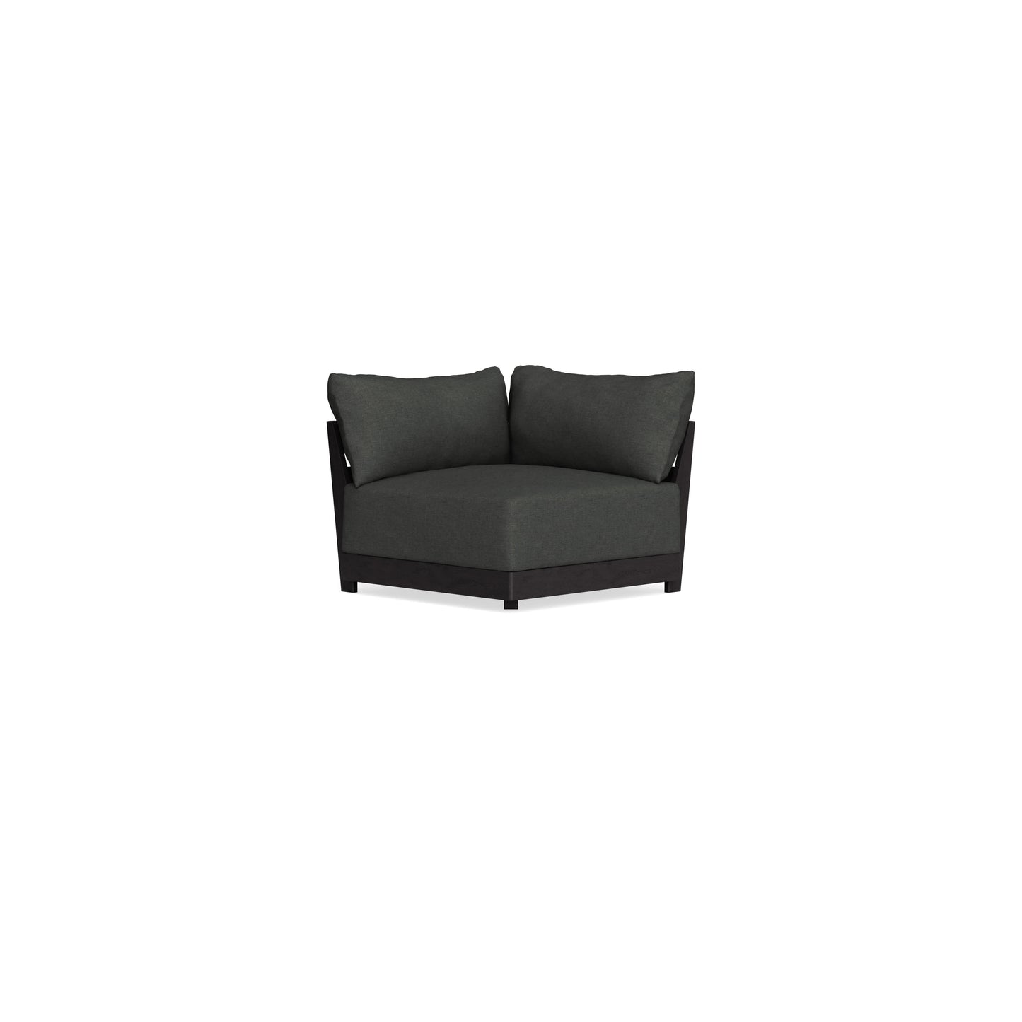 Modular Bondi Black Corner Chair in Raven Gray | Memory Foam Blend