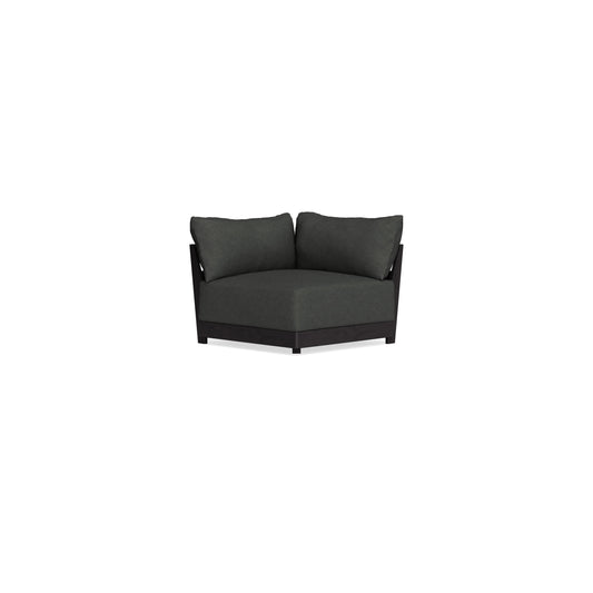 Modular Bondi Black Corner Chair in Raven Gray | Memory Foam Blend