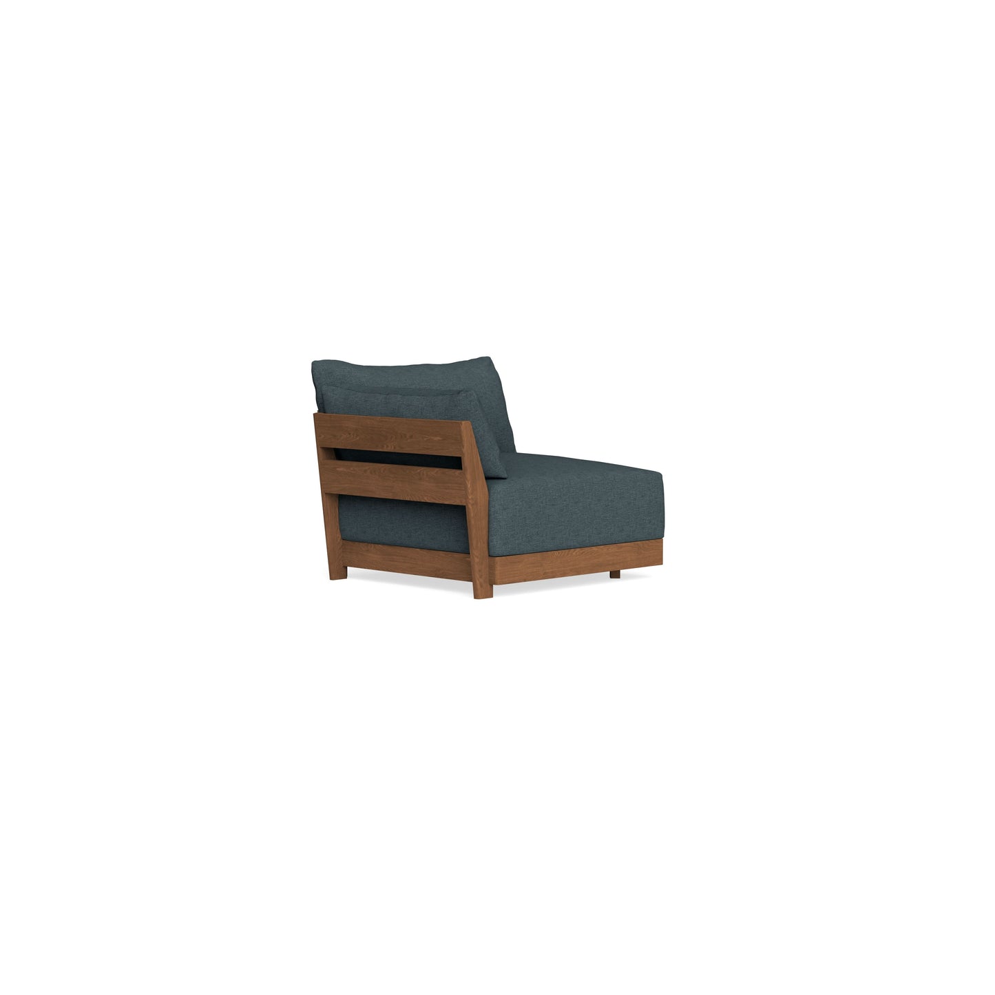 Modular Bondi Espresso End Chair in Ocean Gray | Memory Foam Blend