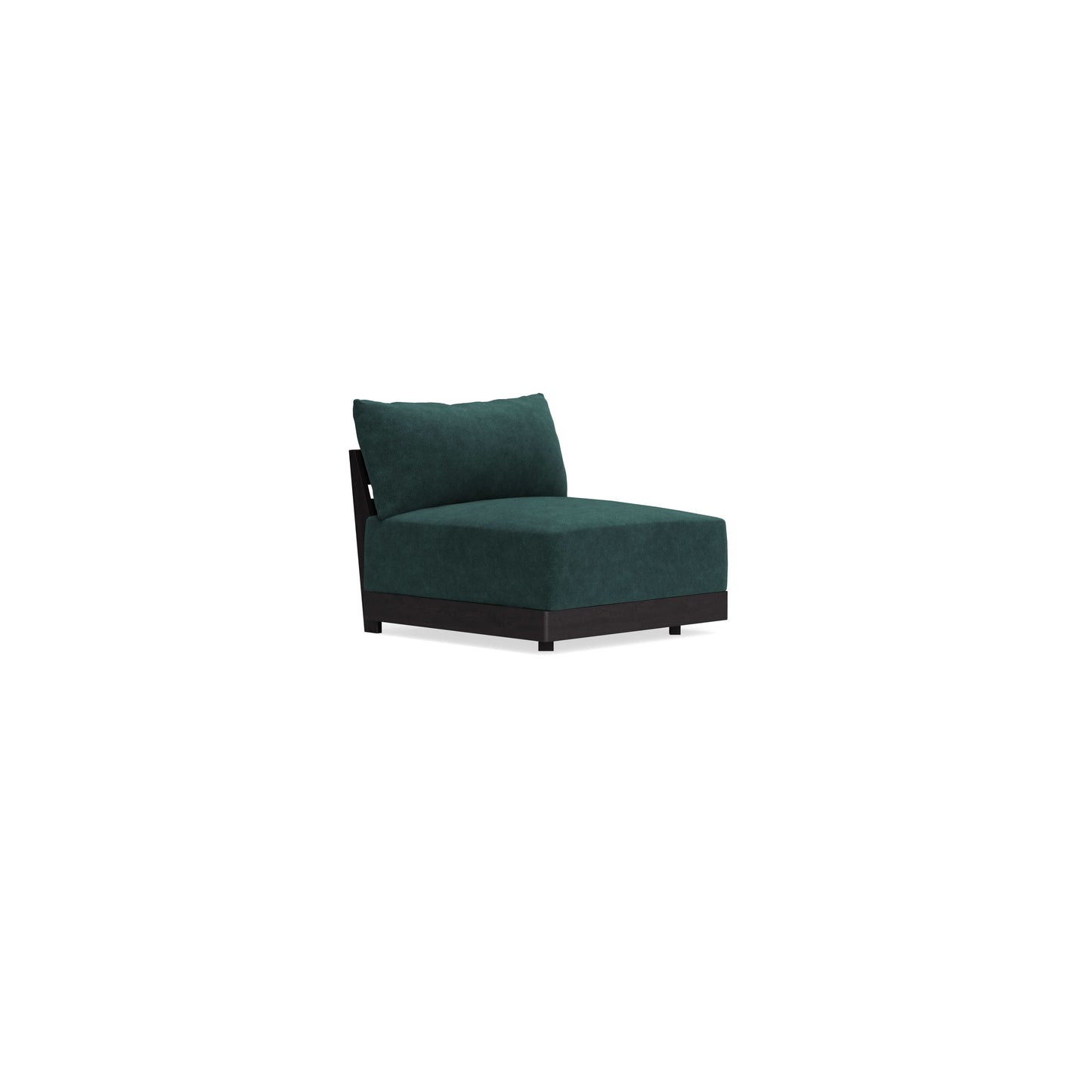 Modular Bondi Black Armless Chair in Harbor Blue | Memory Foam Blend