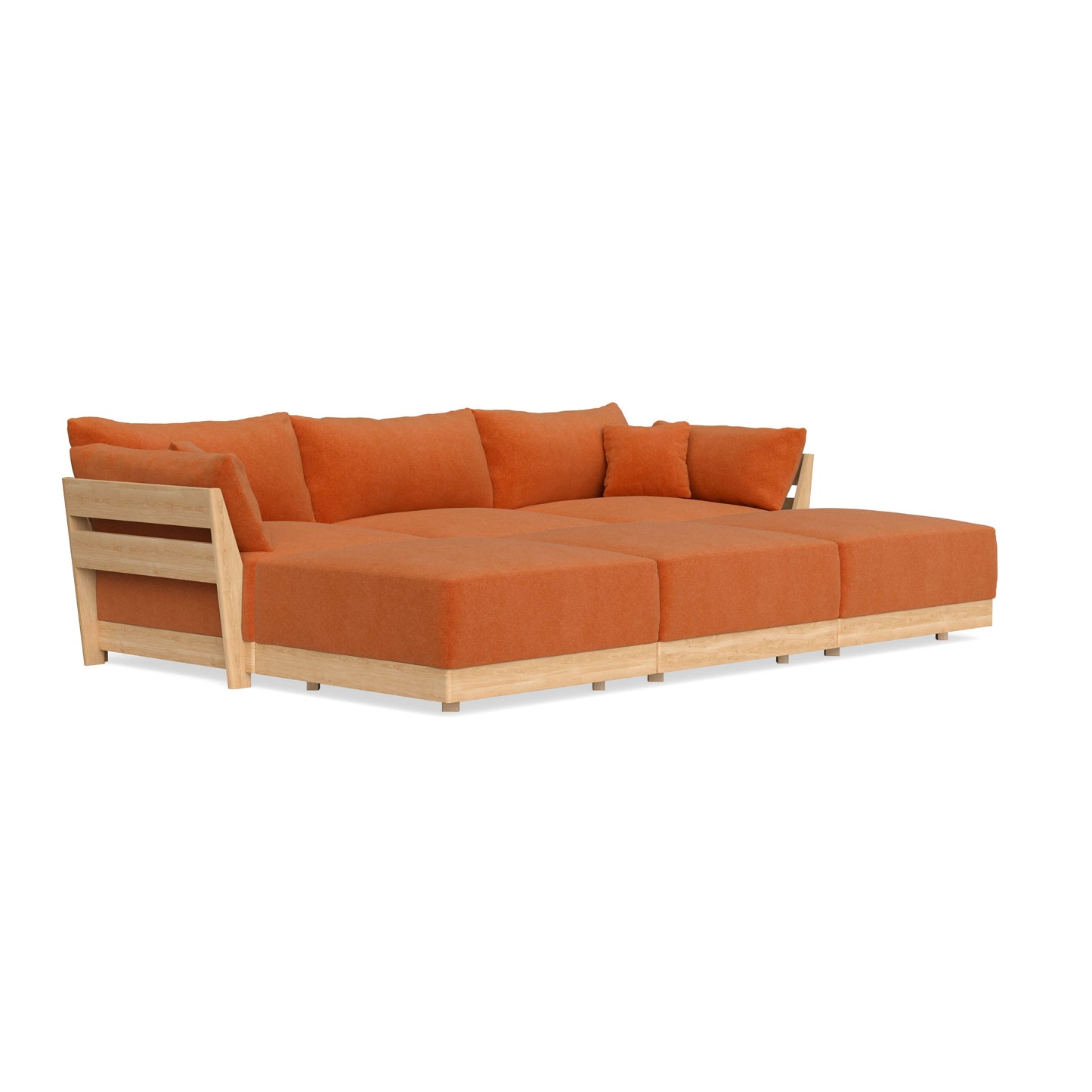 Slipcover Only - Modular Bondi 3-Seater Daybed Sofa Sectional in Terracotta