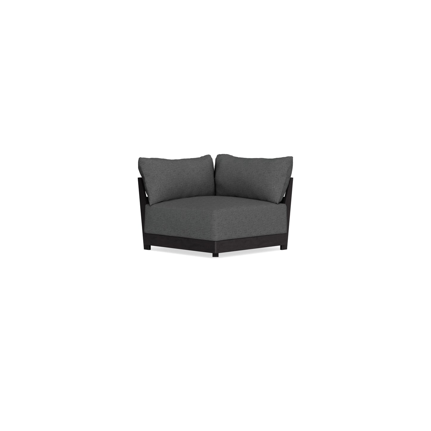 Modular Bondi Black Corner Chair in Pebble | Memory Foam Blend