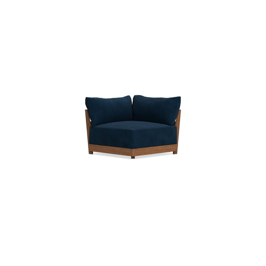 Modular Bondi Espresso Corner Chair in Royal Blue | Memory Foam Blend