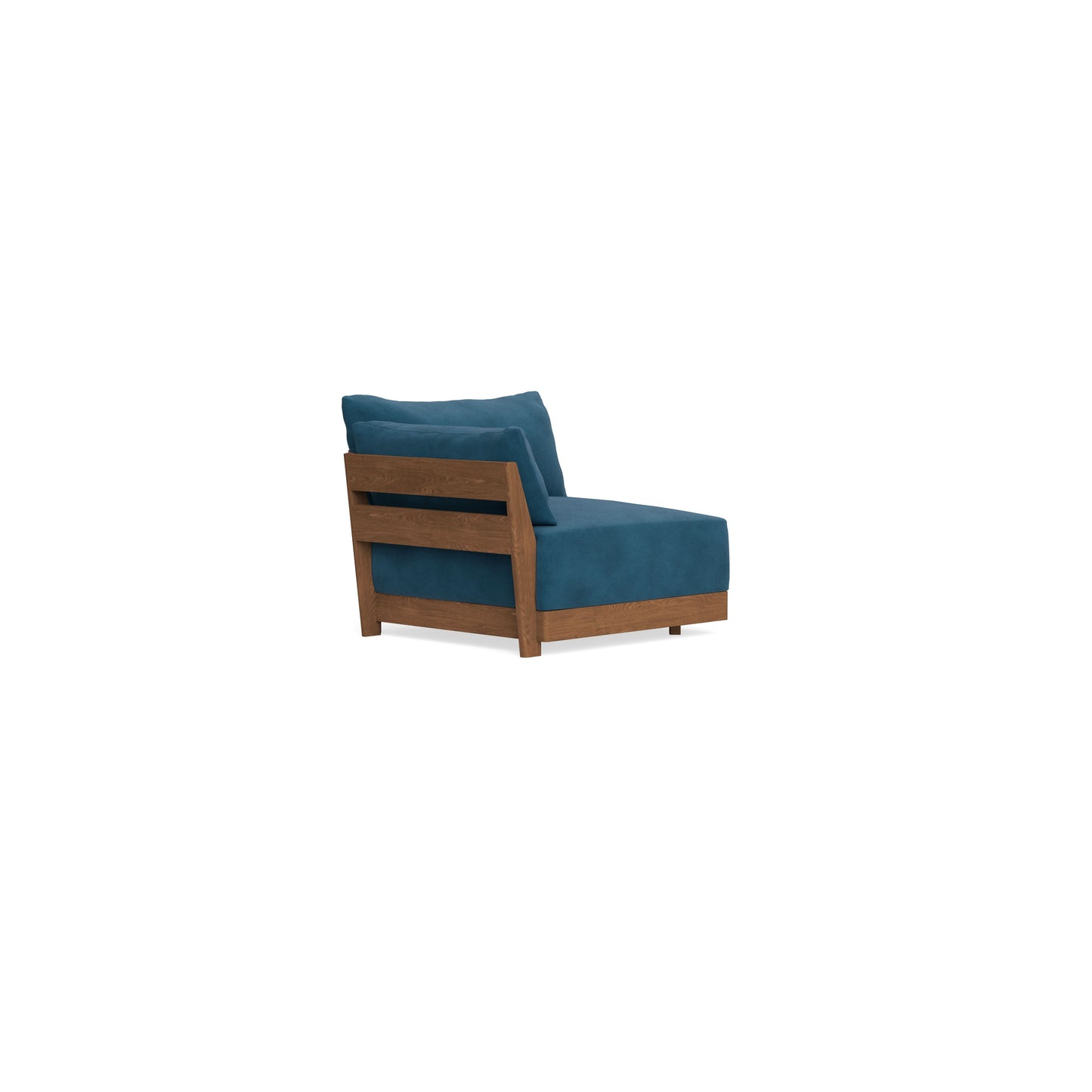 Modular Bondi Espresso End Chair in Commodore Blue | Memory Foam Blend
