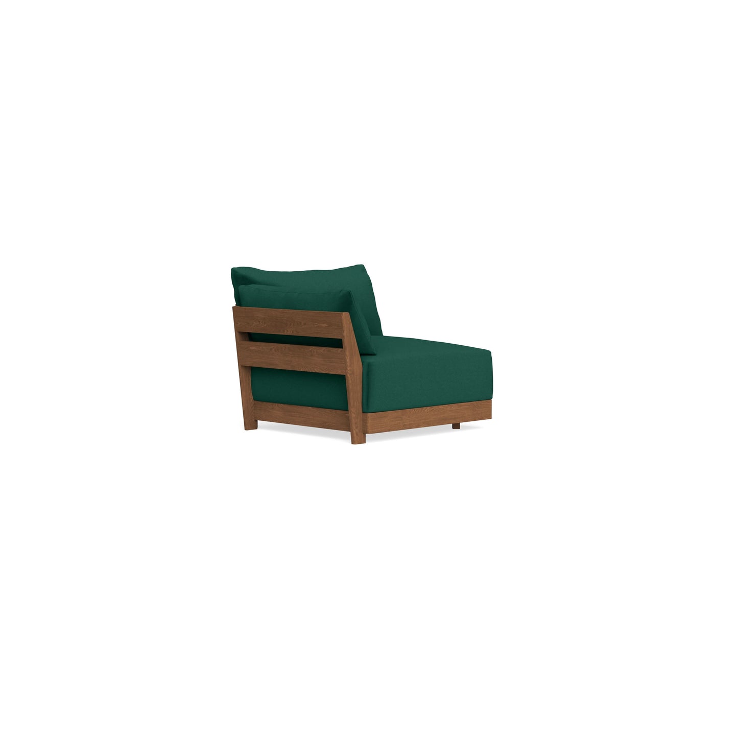 Modular Bondi Espresso End Chair in Evergreen | Memory Foam Blend