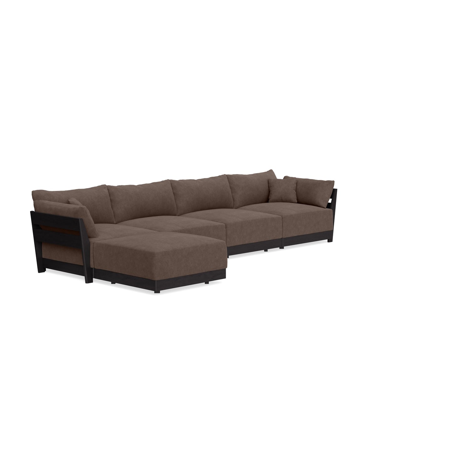 Modular Bondi Black 4-Seater Sectional in Chocolate | Classic Blend