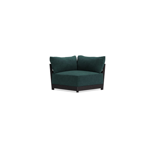 Modular Bondi Black Corner Chair in Harbor Blue | Memory Foam Blend
