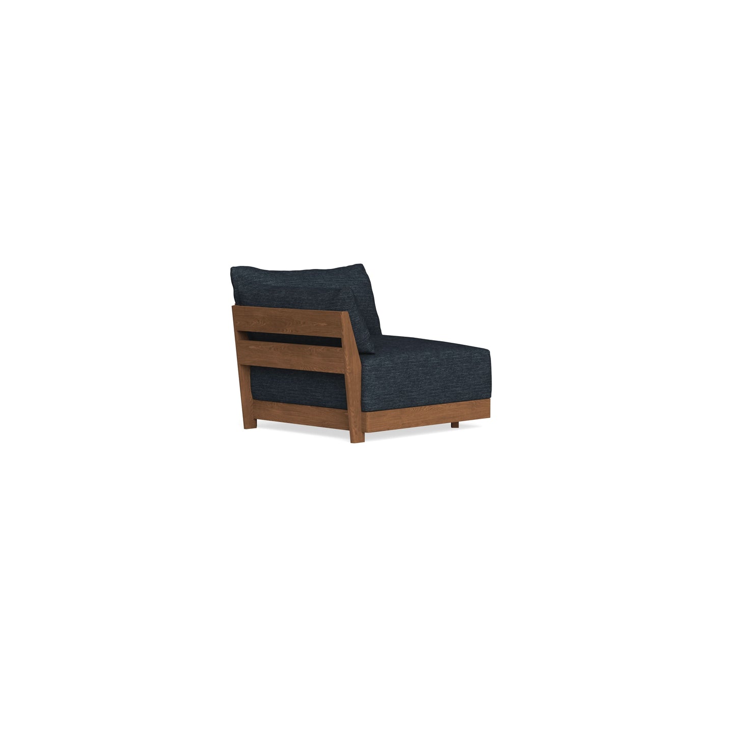 Modular Bondi Espresso End Chair in Baltic Blue | Memory Foam Blend