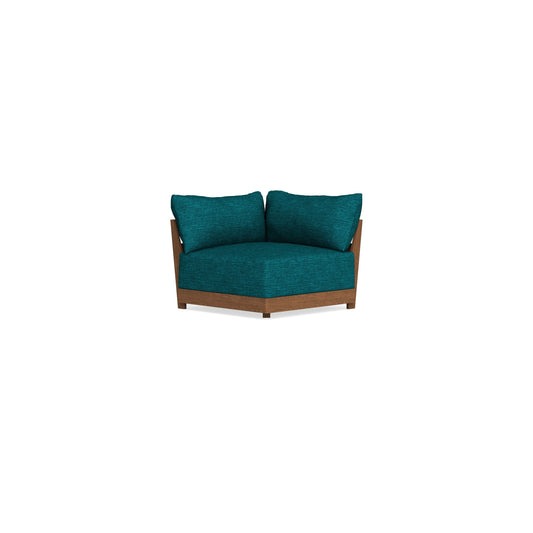 Modular Bondi Espresso Corner Chair in Marine Teal | Memory Foam Blend