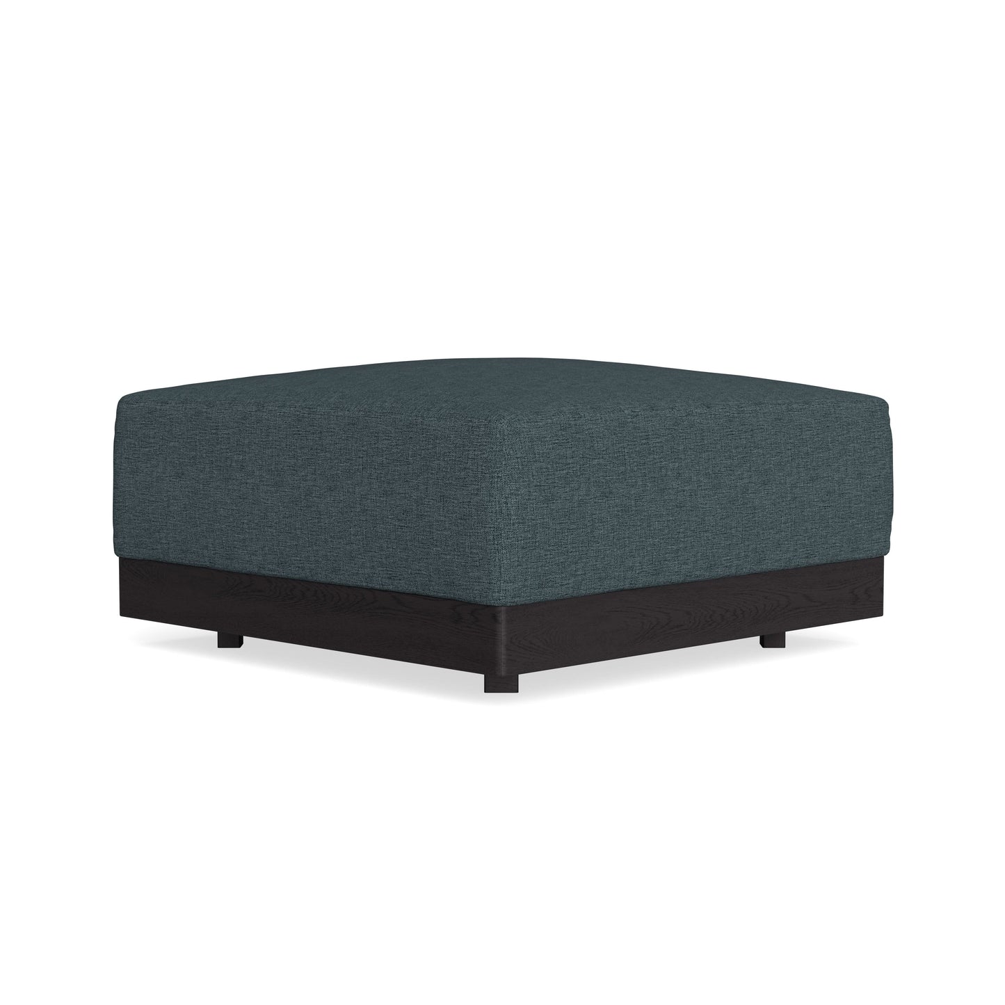 Modular Bondi Black Ottoman in Ocean Gray | Memory Foam Blend