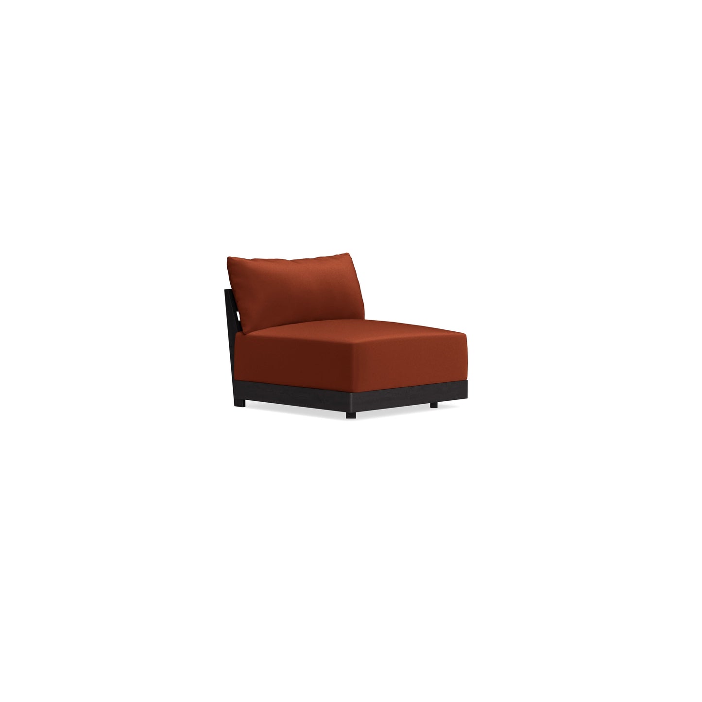 Modular Bondi Black Armless Chair in Rust | Memory Foam Blend