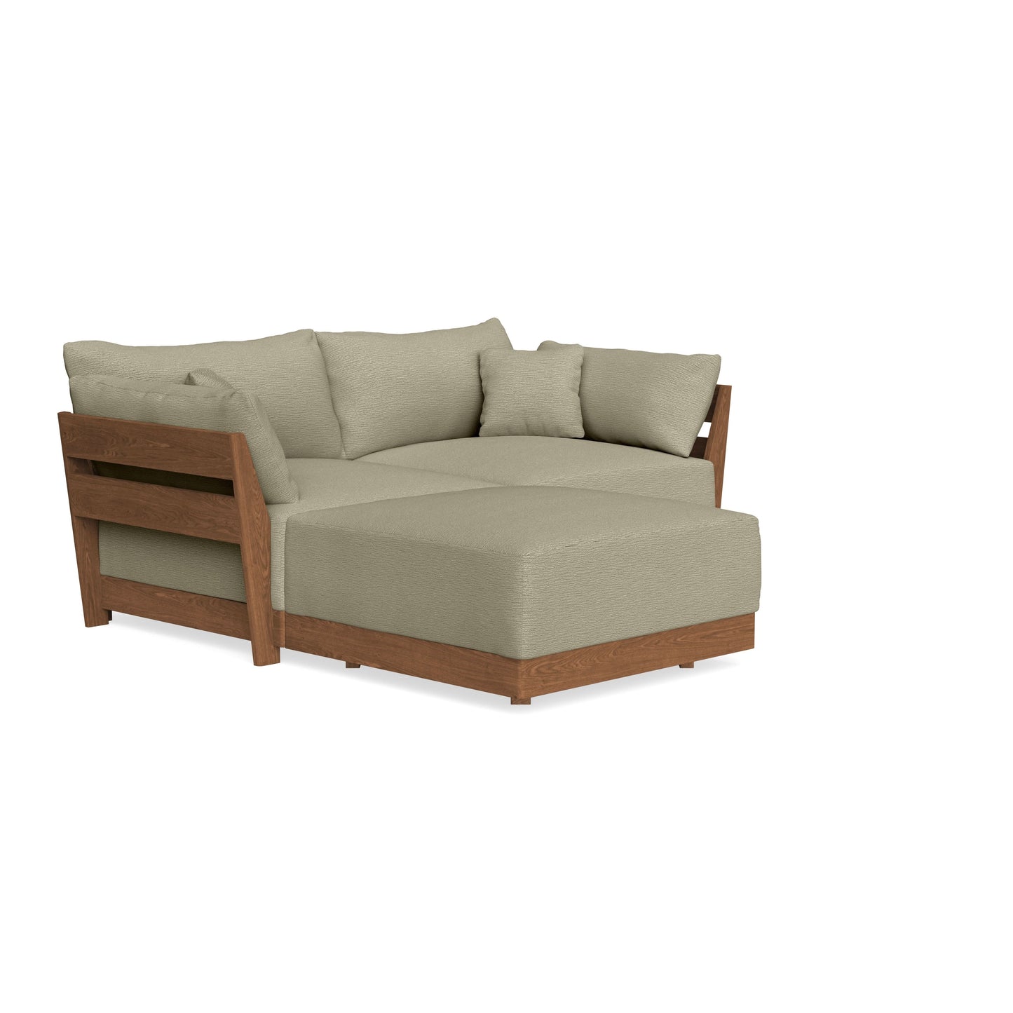 Modular Bondi Espresso 2-Seater Sectional in Cappuccino | Memory Foam Blend