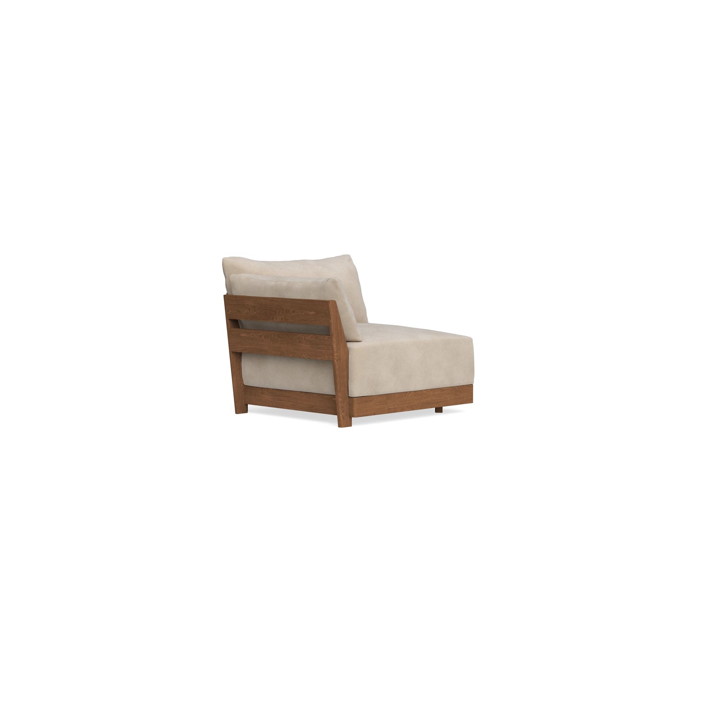Modular Bondi Espresso End Chair in Oyster | Memory Foam Blend