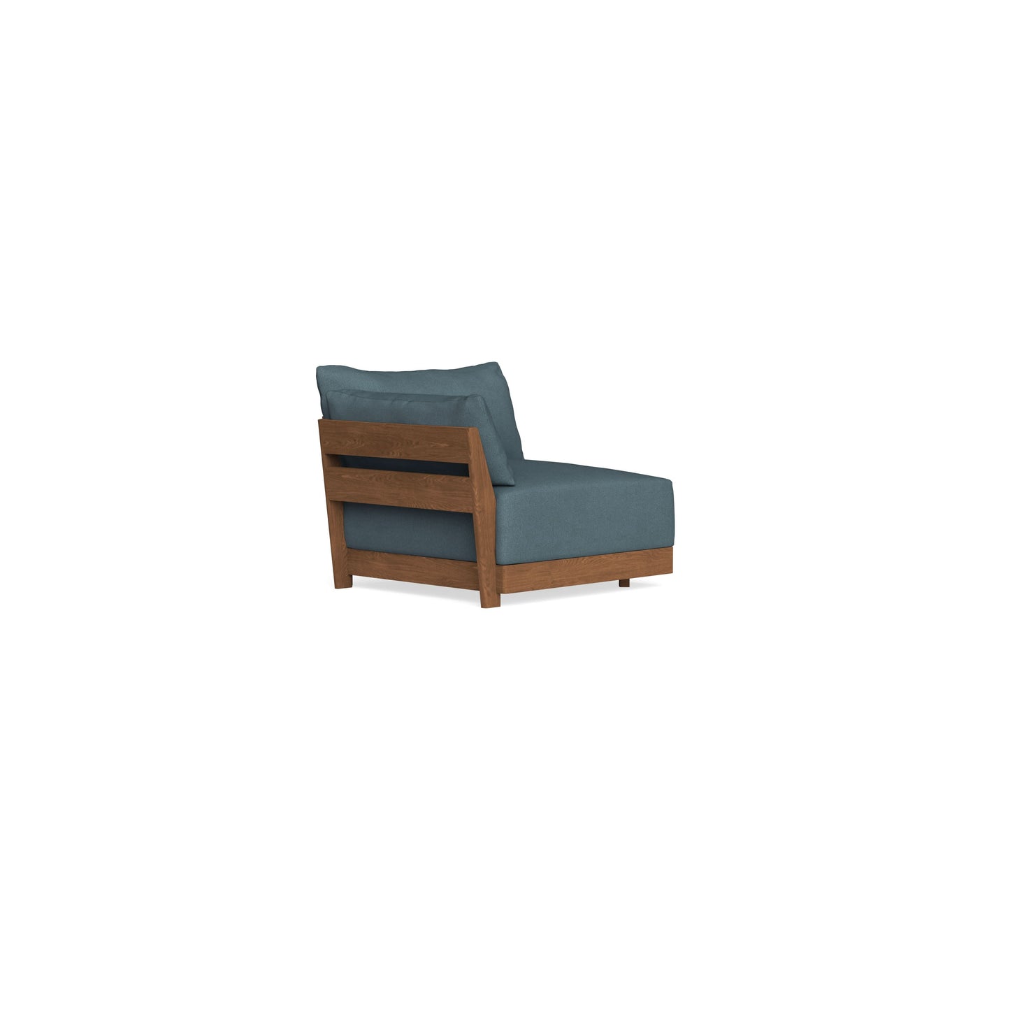 Modular Bondi Espresso End Chair in Slate Blue | Memory Foam Blend