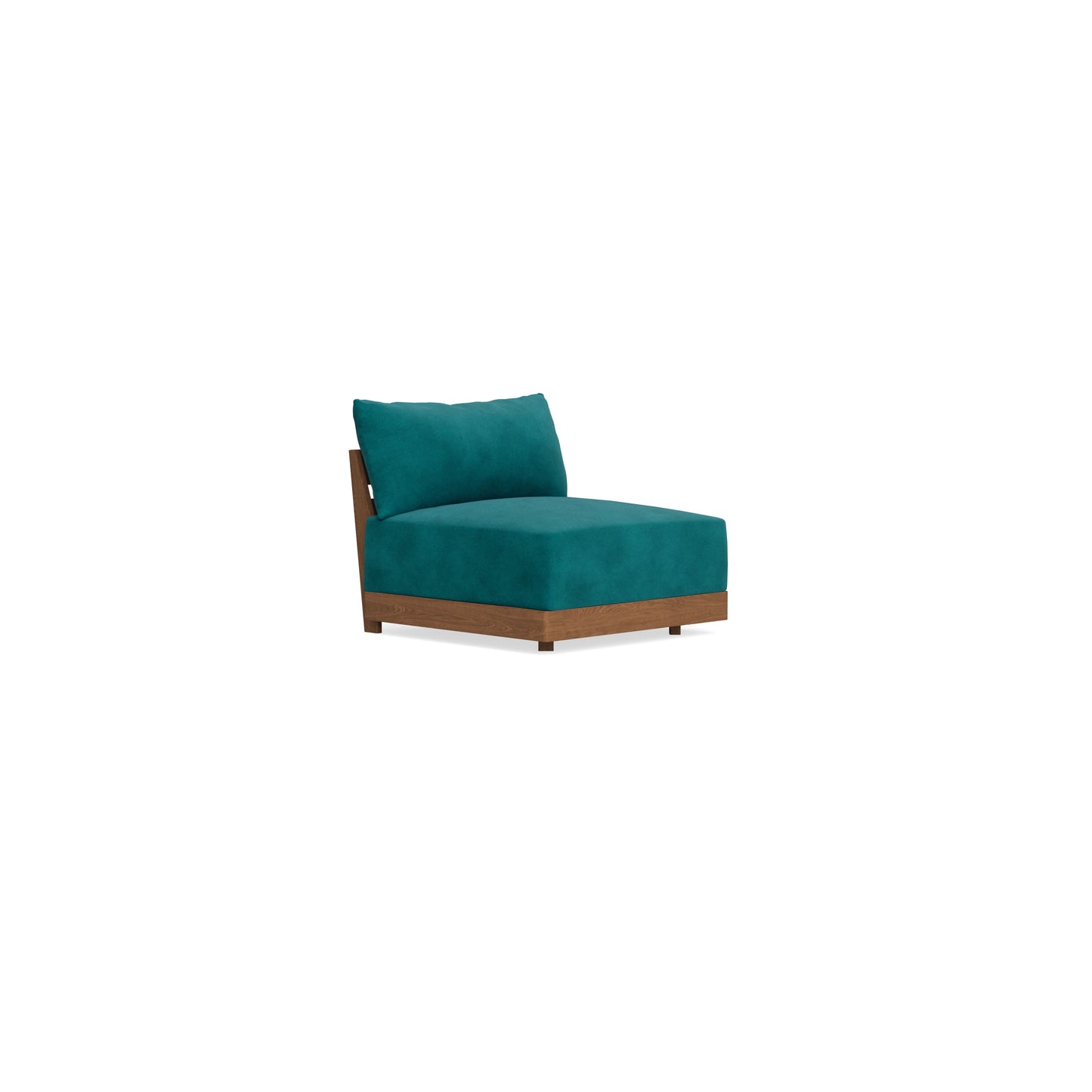 Modular Bondi Espresso Armless Chair in Peacock | Memory Foam Blend