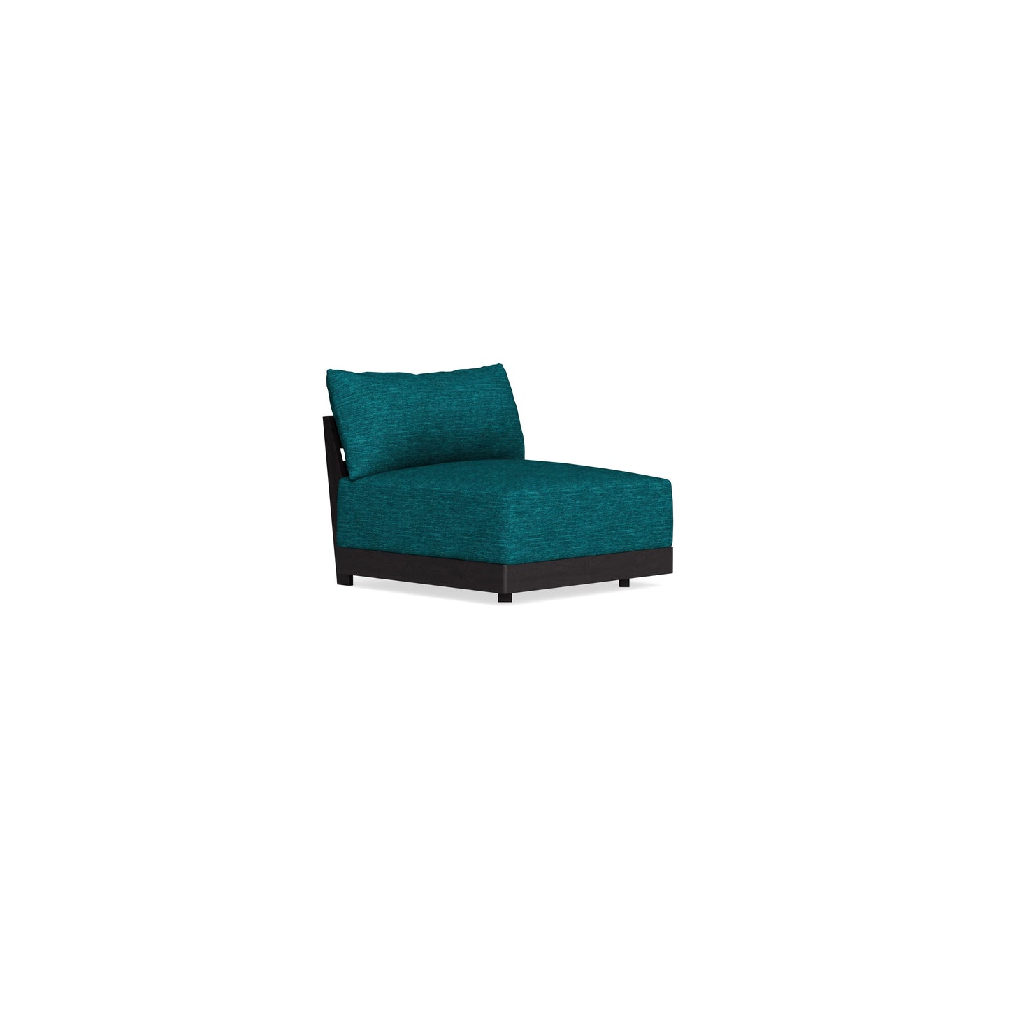 Modular Bondi Black Armless Chair in Marine Teal | Memory Foam Blend