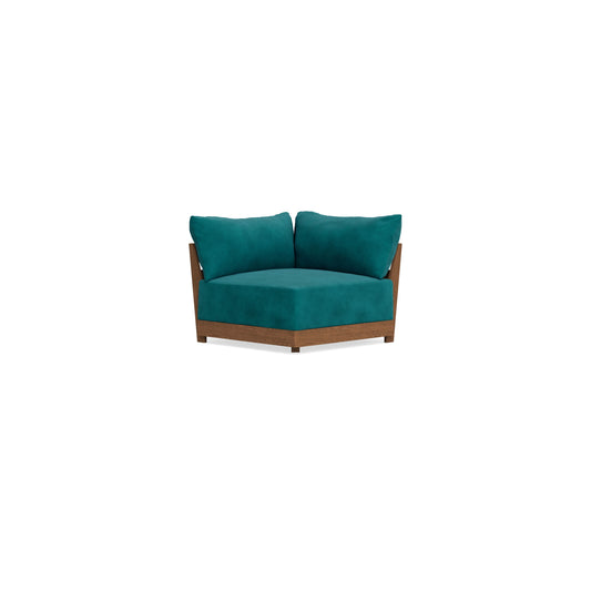 Modular Bondi Espresso Corner Chair in Peacock | Memory Foam Blend