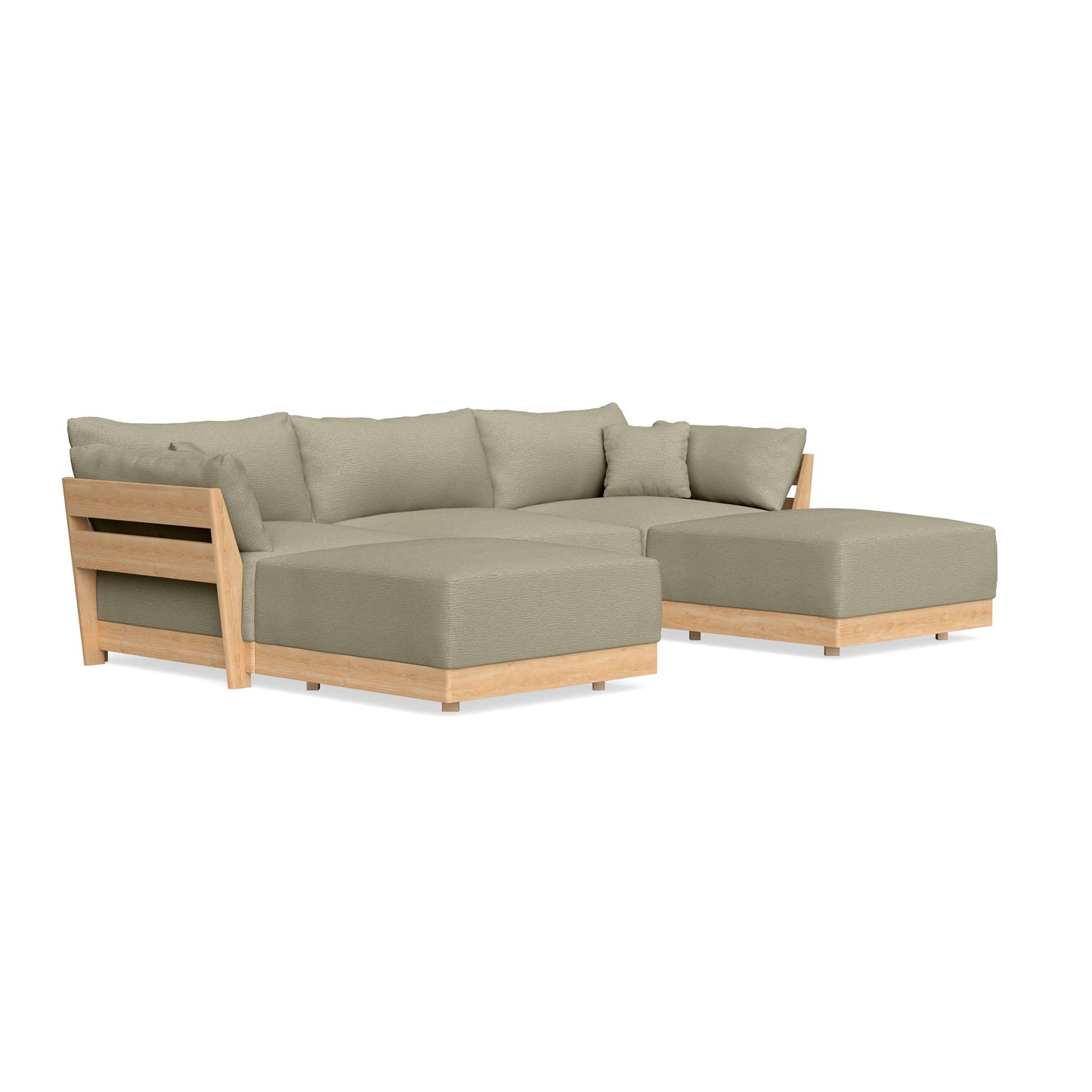 Modular Bondi Latte 3-Seater U-Sectional in Cappuccino | Memory Foam Blend