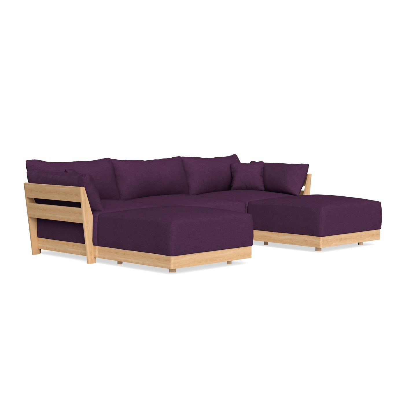 Slipcover Only - Modular Bondi 3-Seater U-Sectional in Aubergine