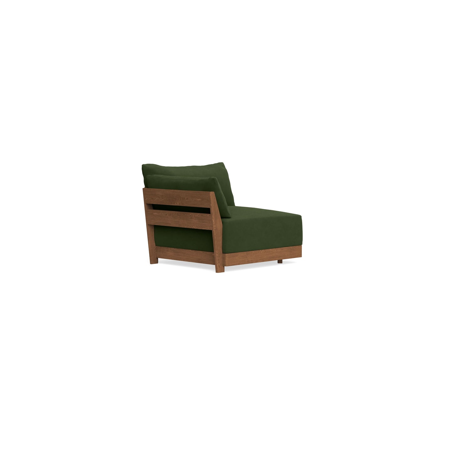 Modular Bondi Espresso End Chair in Tuscan Green | Memory Foam Blend