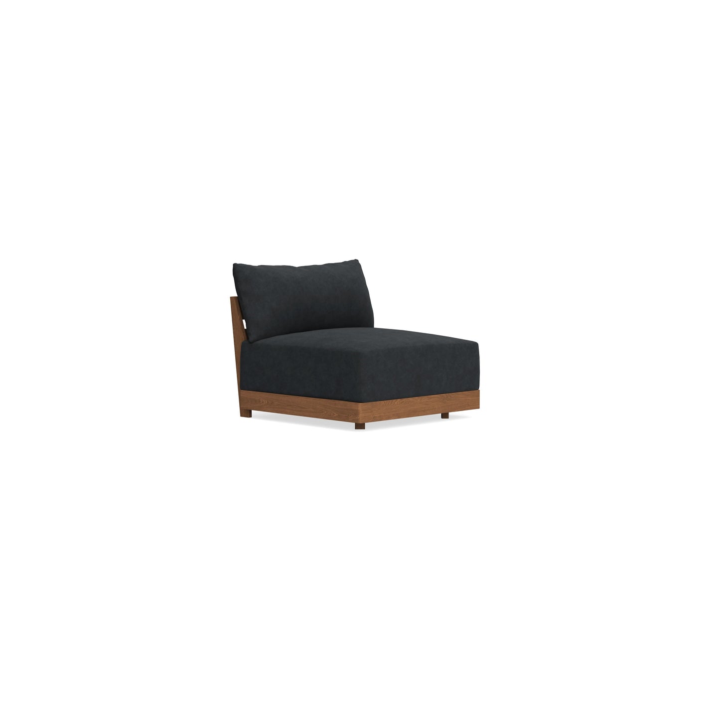 Modular Bondi Espresso Armless Chair in Coal | Memory Foam Blend