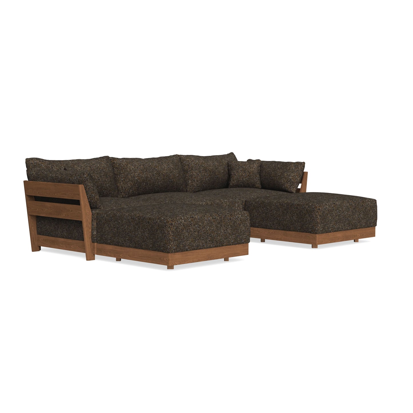 Modular Bondi Espresso 3-Seater U-Sectional in Phantom | Memory Foam Blend