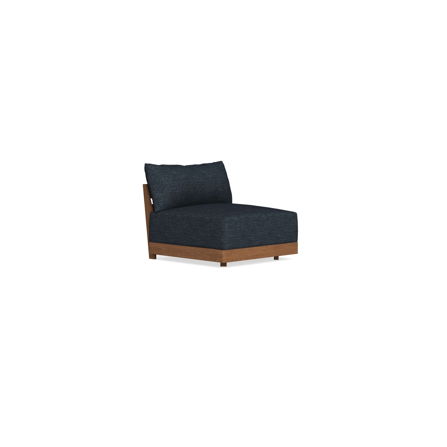 Modular Bondi Espresso Armless Chair in Baltic Blue | Memory Foam Blend