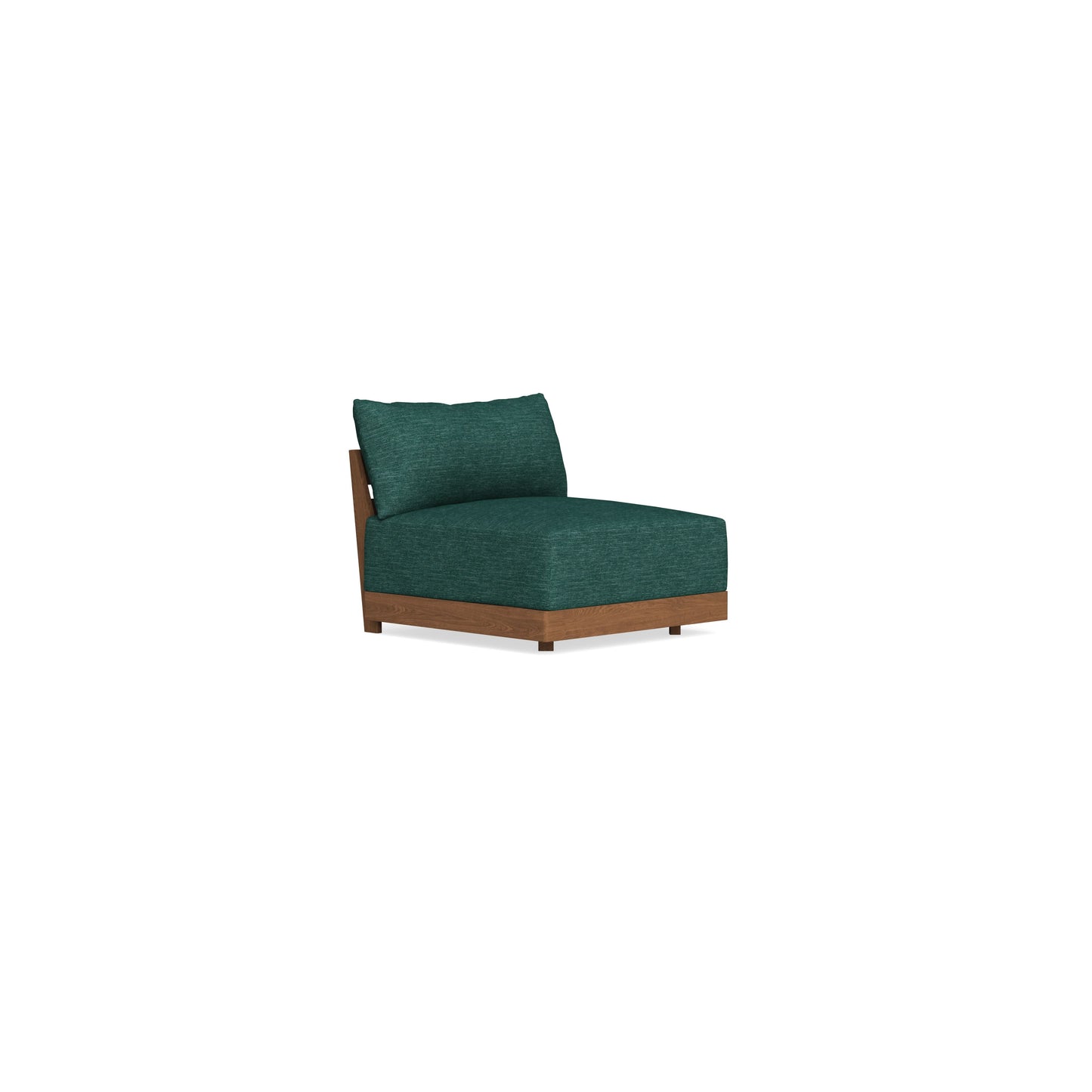 Modular Bondi Espresso Armless Chair in Forest Green | Memory Foam Blend