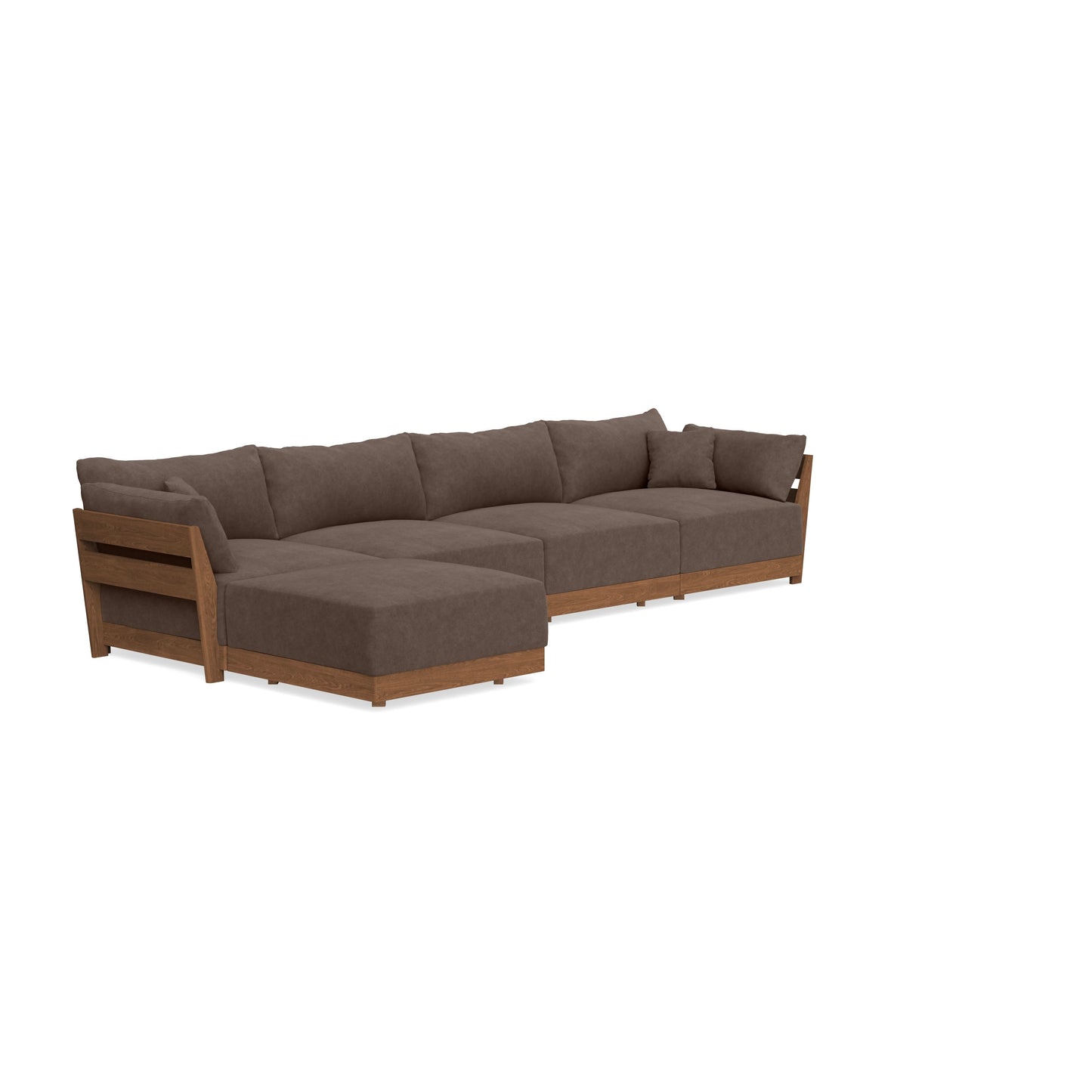 Modular Bondi Espresso 4-Seater Sectional in Chocolate | Memory Foam Blend