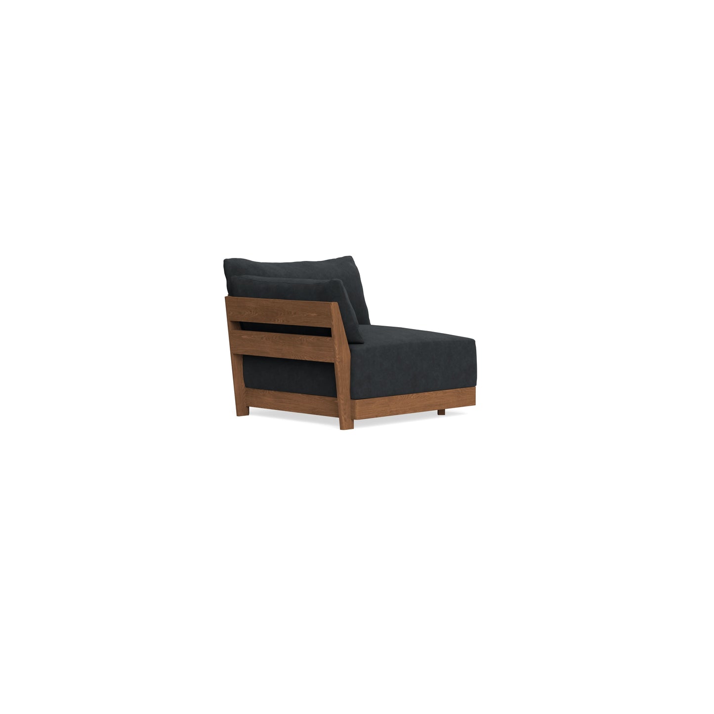 Modular Bondi Espresso End Chair in Coal | Memory Foam Blend