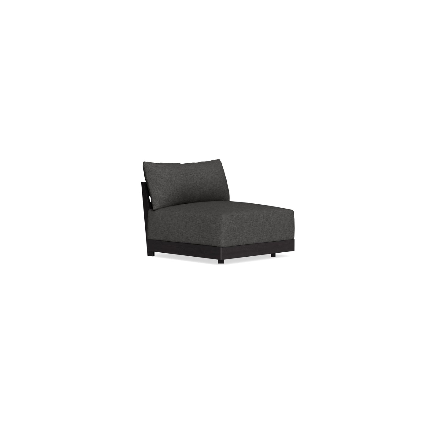Modular Bondi Black Armless Chair in Graphite | Memory Foam Blend