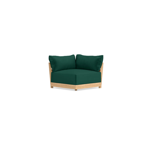 Modular Bondi Latte Corner Chair in Evergreen | Memory Foam Blend