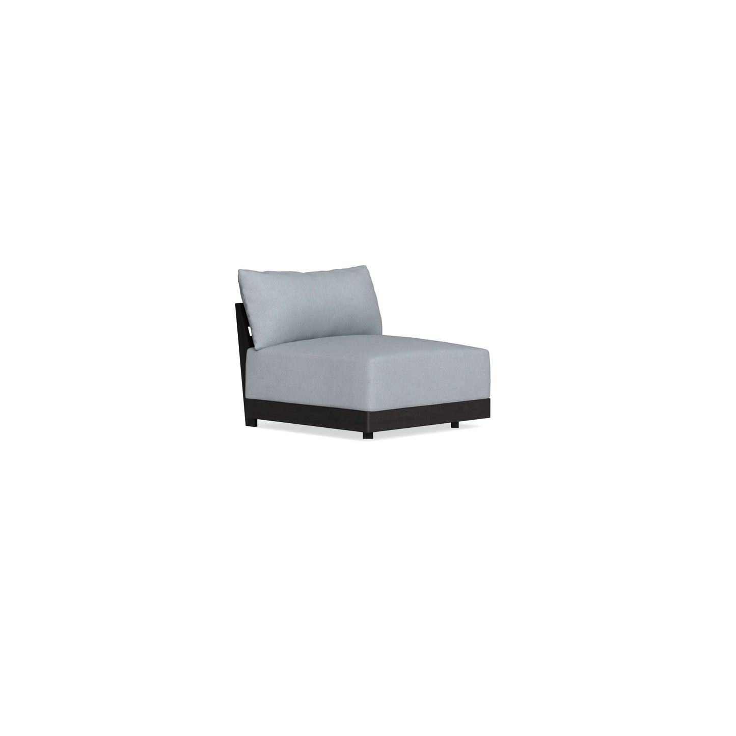 Modular Bondi Black Armless Chair in Ash | Memory Foam Blend