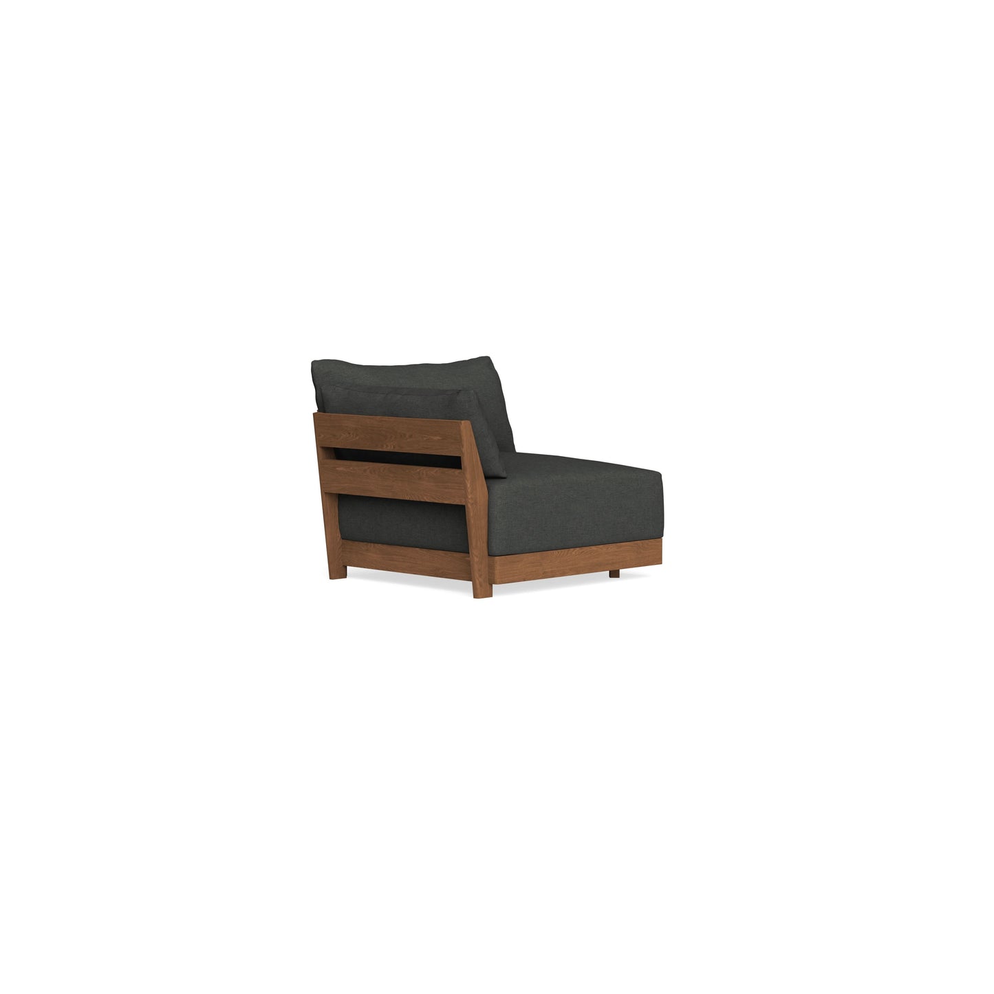 Modular Bondi Espresso End Chair in Raven Gray | Memory Foam Blend