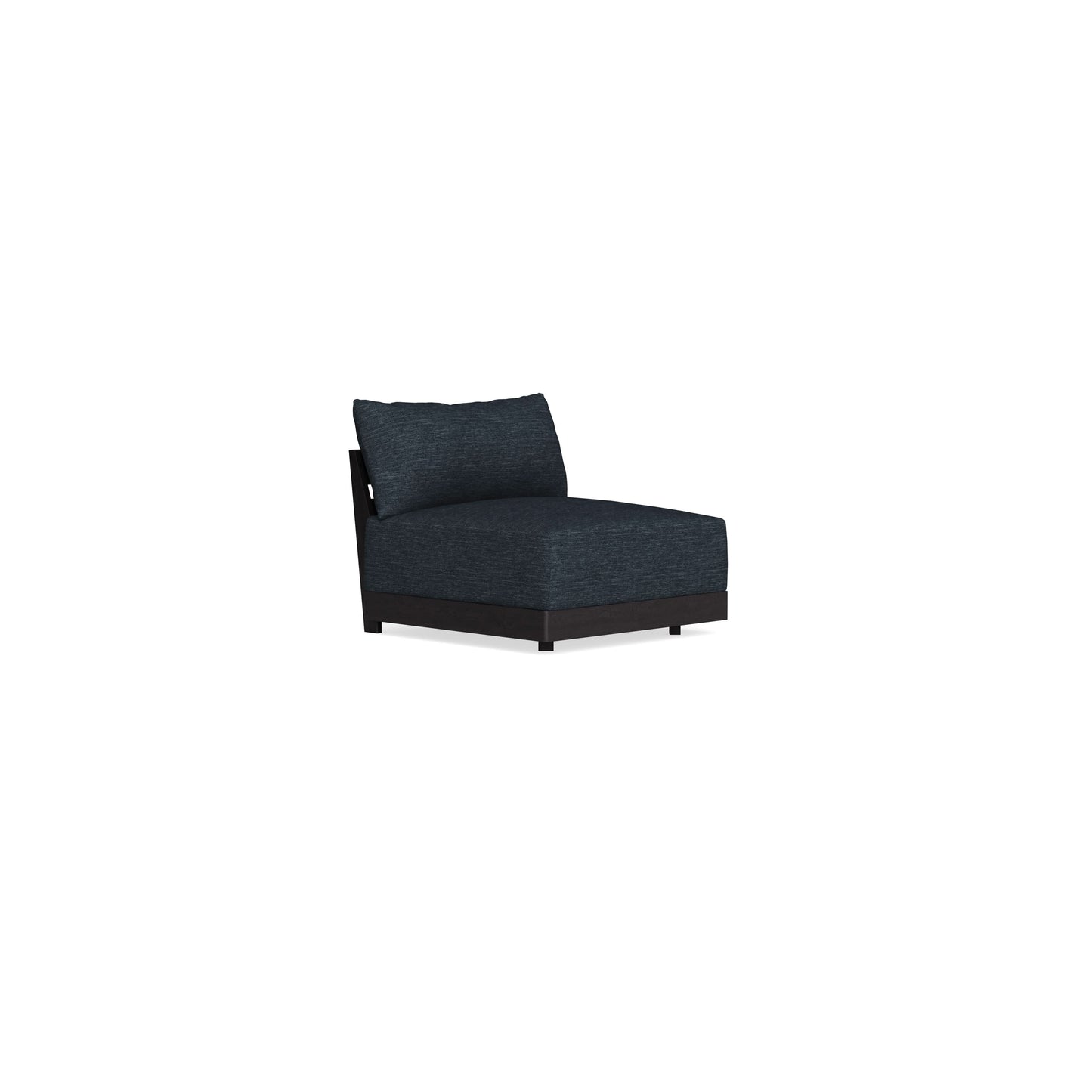 Modular Bondi Black Armless Chair in Baltic Blue | Memory Foam Blend